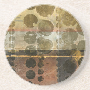 Circulaire groene druppeltjes zandsteen onderzetter
