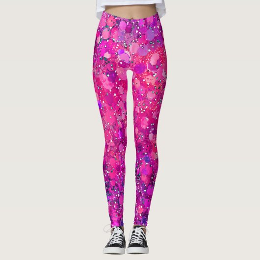 Circulaire Hot Pink Allover Stippen Leggings (Voorkant)