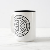 Circulaire Ichthys Tweekleurige Koffiemok (Voorkant links)