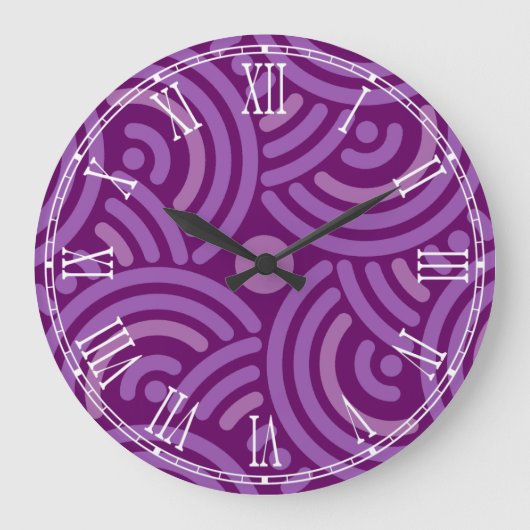 Circulaire interlinks paarse wandklok (Voorkant)