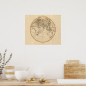 Circulaire kaart van het oostelijk halfrond poster (Keuken)