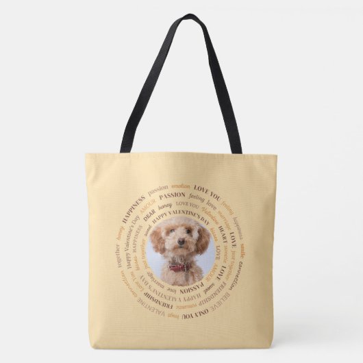 Circulaire liefdeswoorden Custom Photo Tote Bag (Voorkant)