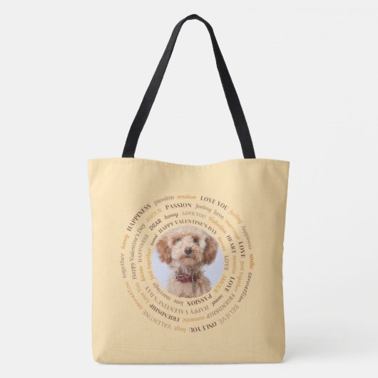 Circulaire liefdeswoorden Custom Photo Tote Bag (Achterkant)