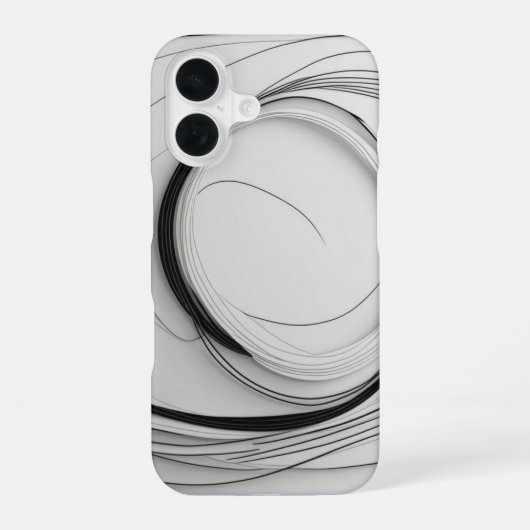circulaire lijnkunst iPhone 16 hoesje (Achterkant)