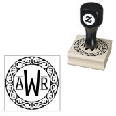Circulaire Lijst Initialen ID431 Scrollwork Rubberstempel (Gestempeld)