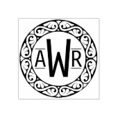 Circulaire Lijst Initialen ID431 Scrollwork Rubberstempel (Afrduk)