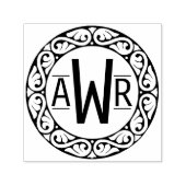 Circulaire Lijst Initialen ID431 Scrollwork Zelfinktende Stempel (Design)