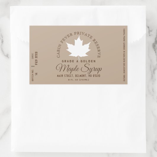 Circulaire Logo op etiket etiket aple stroop (Part (Tas)