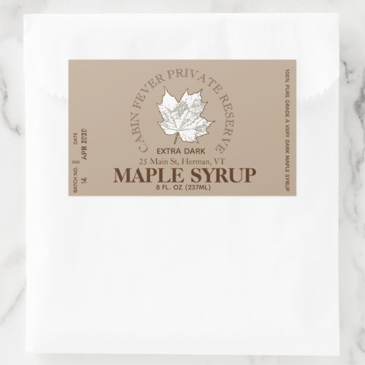 Circulaire Logo op etiket etiket aple stroop (Part (Tas)