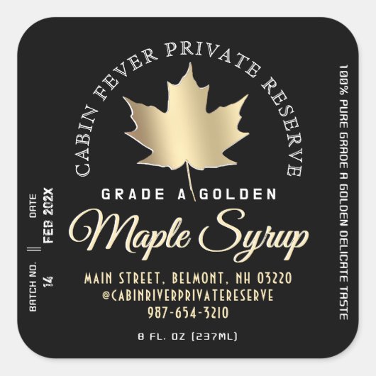 Circulaire Logo op etiket etiket aple stroop (Part (Voorkant)