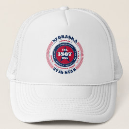 Circulaire Nebraska State Patriottische Trucker Ha Pet