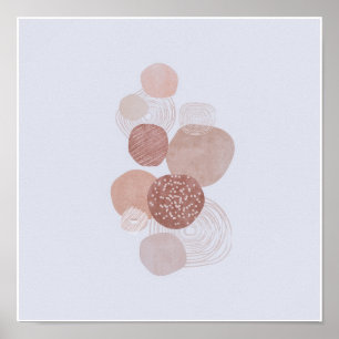 Circulaire Organische Eenvoudige Boho Tekeningen B Poster