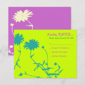 Circulaire Retro Daisy Bat Mitzvah Reply Card RSVP Kaartje (Voorkant / Achterkant)