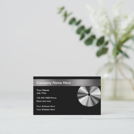 Circulaire Saw-bladeconstructie Visitekaartje (Staand voorkant)