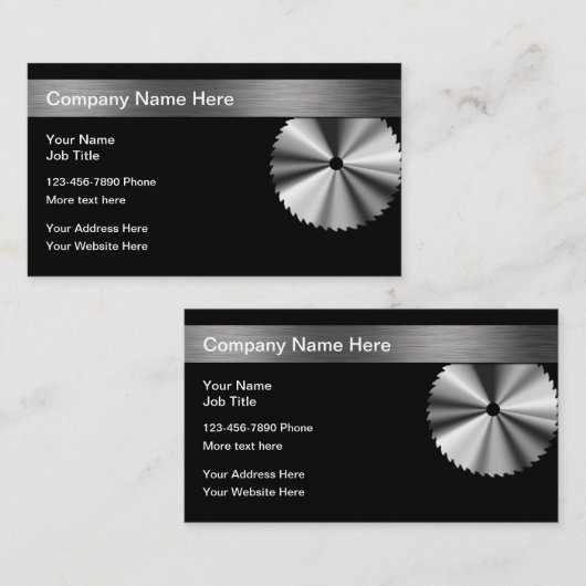 Circulaire Saw-bladeconstructie Visitekaartje (Voorkant / Achterkant)