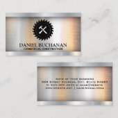 Circulaire Saw en Hammer | Metaal Visitekaartje (Voorkant / Achterkant)