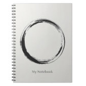 Circulaire sereniteit: penseelstreek op Bleke gron Notitieboek (Voorkant)