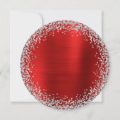 Circulaire Silver Glitter Red Folie 50e verjaardag Kaart (Achterkant)