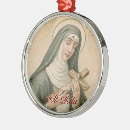 Circulaire Sint-Rita van Cascia (M 015) Metalen Ornament (Links)