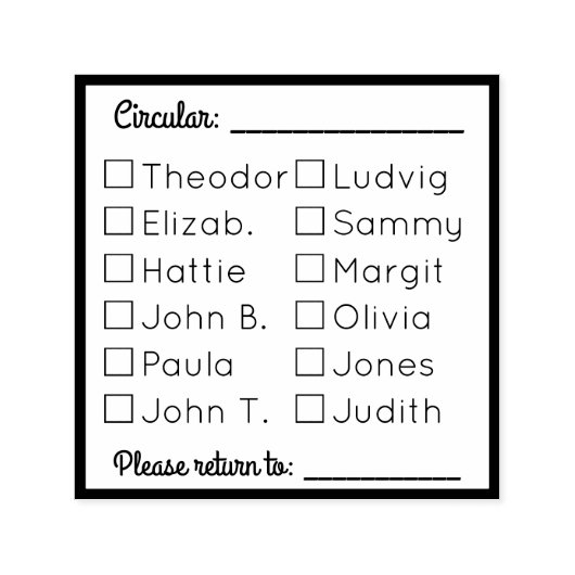 Circulaire Sjabloon 12 personen Zelfinktende Stempel (Design)