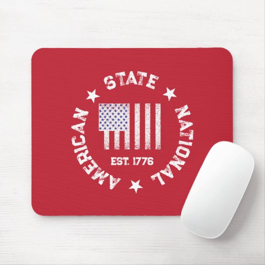 Circulaire Stamp American State National Est 1776  Muismat (Met muis)
