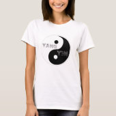 Circulaire Taijitu Yin en Yang symbool op wit T-shirt (Voorkant)