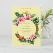 Circulaire Tropische Hawaiian Floral Wedding - Gee Kaart (Staand voorkant)