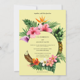 Circulaire Tropische Hawaiian Floral Wedding - Gee Kaart