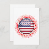 Circulaire vlag omringd door rode sterren. informatiekaartje (Voorkant / Achterkant)