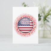 Circulaire vlag omringd door rode sterren. informatiekaartje (Staand voorkant)