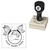 Circulaire vlinder ex libris stempel (Gestempeld)