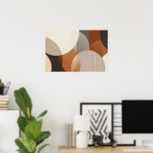 Circulaire vormen met lijnen met tekstruimte poster (Thuiskantoor)