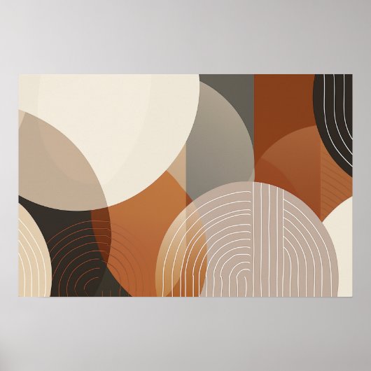 Circulaire vormen met lijnen met tekstruimte poster (Voorkant)