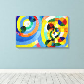 Circulaire Vormt abstracte kunst van Robert Delaun Canvas Afdruk (Insitu (Houten vloer))