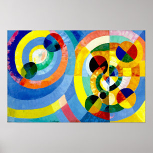Circulaire Vormt abstracte kunst van Robert Delaun Poster