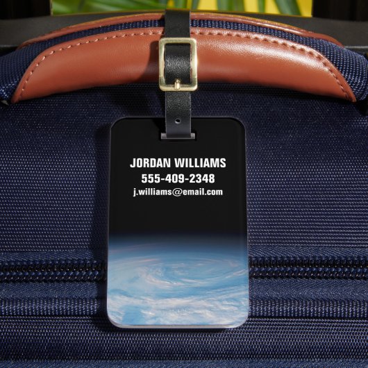 Circulaire wolkvorming boven de Stille Zuidzee. Bagagelabel (Voorkant Insitu 2)