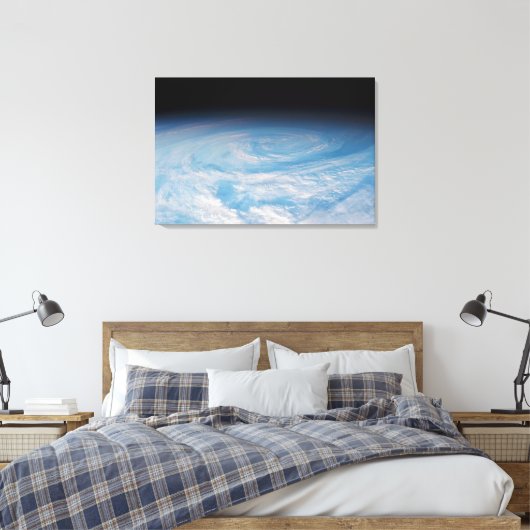 Circulaire wolkvorming boven de Stille Zuidzee. Canvas Afdruk (Insitu (Slaapkamer))