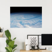 Circulaire wolkvorming boven de Stille Zuidzee. Poster (Thuiskantoor)