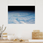 Circulaire wolkvorming boven de Stille Zuidzee. Poster (Keuken)