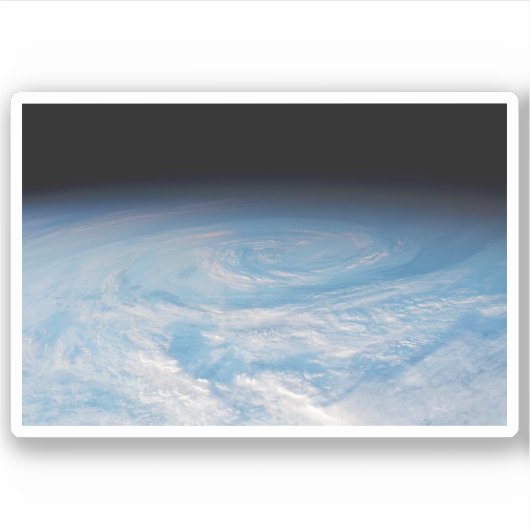 Circulaire wolkvorming boven de Stille Zuidzee. Sticker (Voorkant)