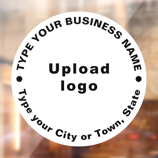 Circulaire Zakelijk Merk Teksten op Wit Raamsticker (Vel 2)