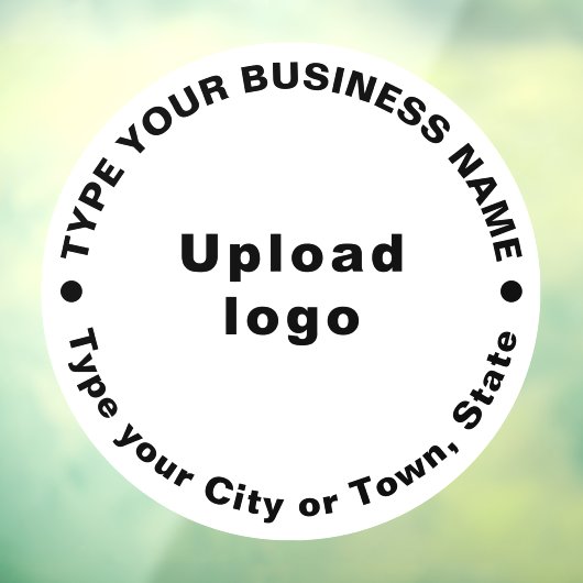 Circulaire Zakelijk Merk Teksten op Wit Raamsticker (Vel 3)