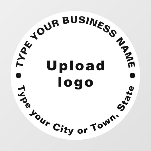 Circulaire Zakelijk Merk Teksten op Wit Raamsticker (Vel)