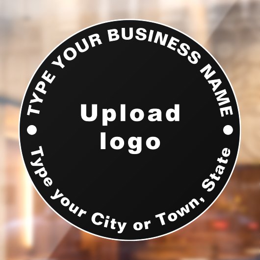 Circulaire Zakelijk Merk Teksten op Zwart Raamsticker (Vel 2)