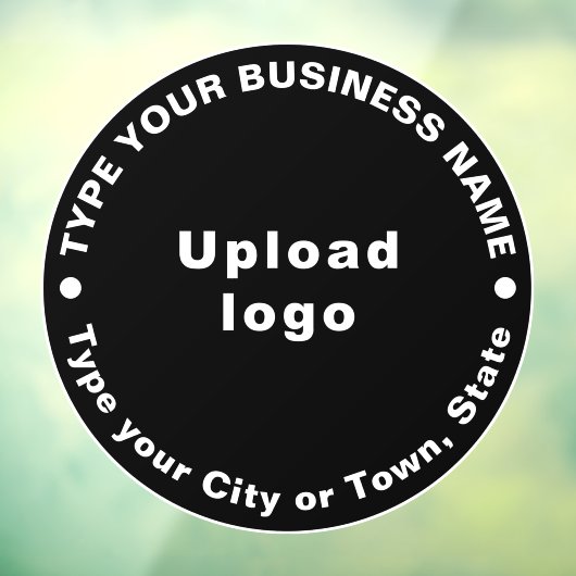 Circulaire Zakelijk Merk Teksten op Zwart Raamsticker (Vel 3)