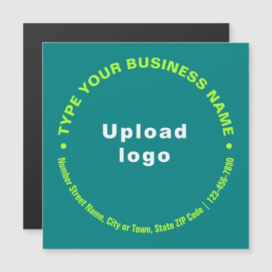 Circulaire zakelijke teksten, Blauwgroen groene ma (Voorkant / Achterkant)