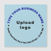 Circulaire zakelijke teksten, lichtblauwe magnetis (Voorkant)