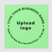 Circulaire zakelijke teksten, lichtgroene magnetis (Voorkant)