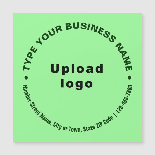 Circulaire zakelijke teksten, lichtgroene magnetis (Voorkant)