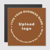 Circulaire Zakelijke Teksten op Bruine Magnetische (Voorkant / Achterkant)